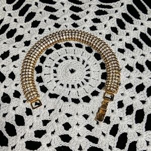 VTG rhinestone and gold tone bracelet